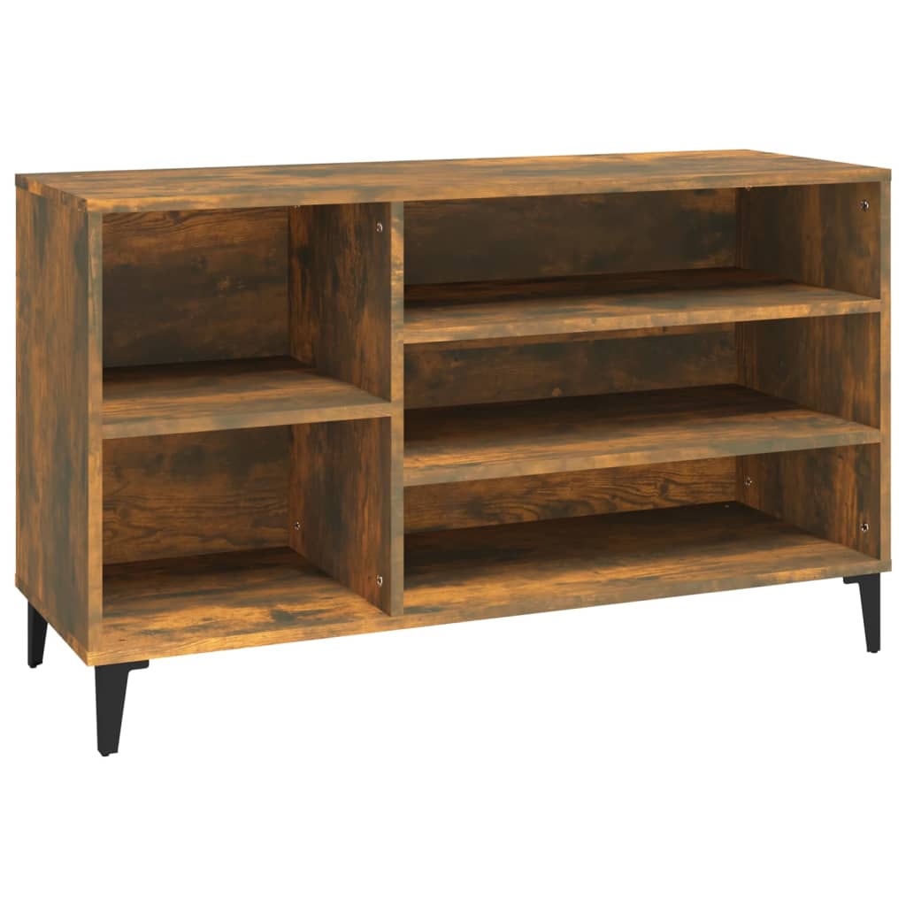 füstös tölgy színű szerelt fa cipősszekrény 102 x 36 x 60 cm