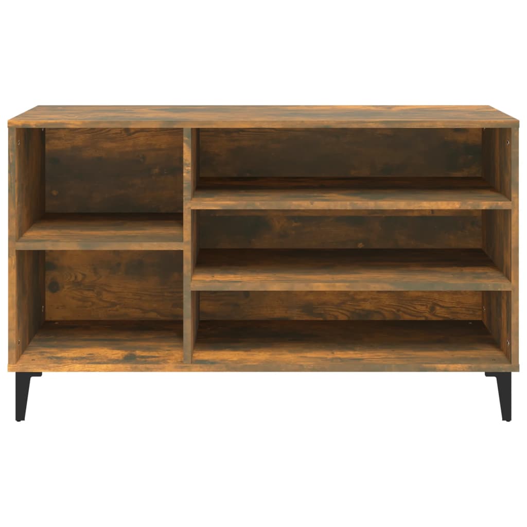 füstös tölgy színű szerelt fa cipősszekrény 102 x 36 x 60 cm