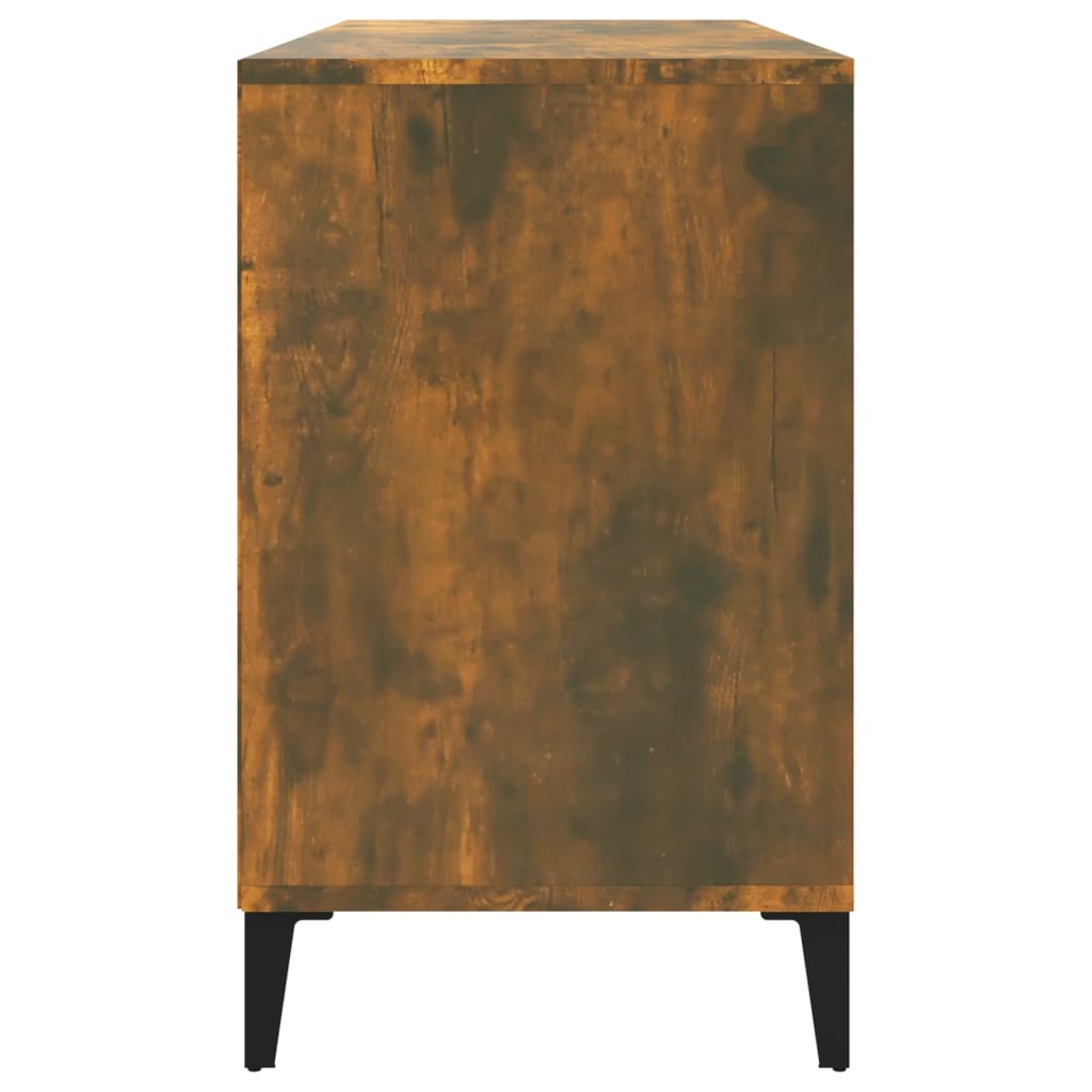 füstös tölgy színű szerelt fa cipősszekrény 102 x 36 x 60 cm