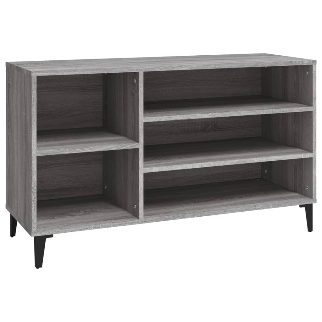 szürke sonoma színű szerelt fa cipősszekrény 102x36x60 cm