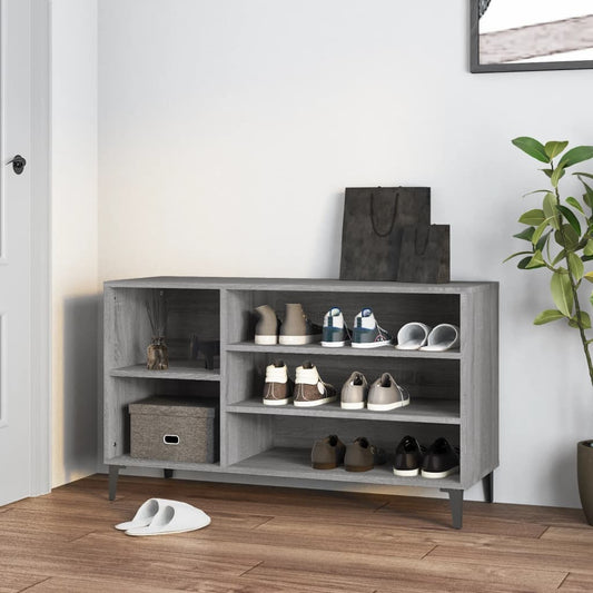 szürke sonoma színű szerelt fa cipősszekrény 102x36x60 cm