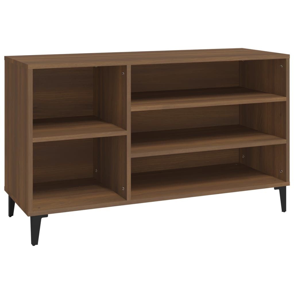 barna tölgyszínű szerelt fa cipősszekrény 102x36x60 cm