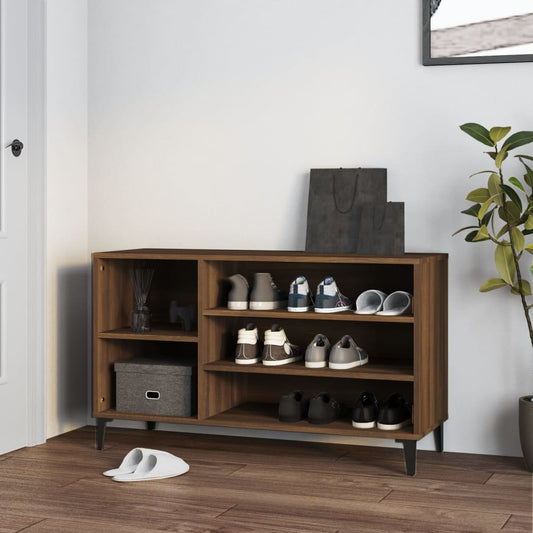 barna tölgyszínű szerelt fa cipősszekrény 102x36x60 cm