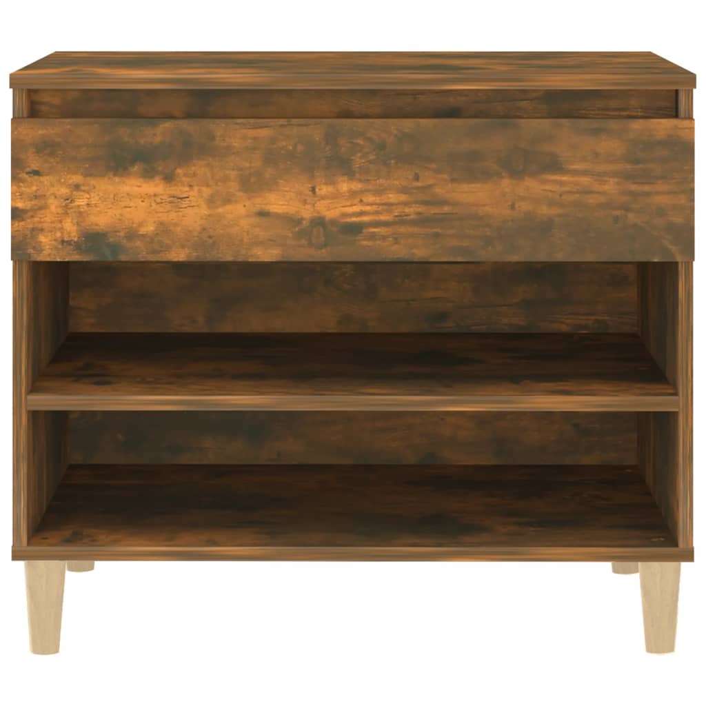 füstös tölgy színű szerelt fa cipősszekrény 70 x 36 x 60 cm