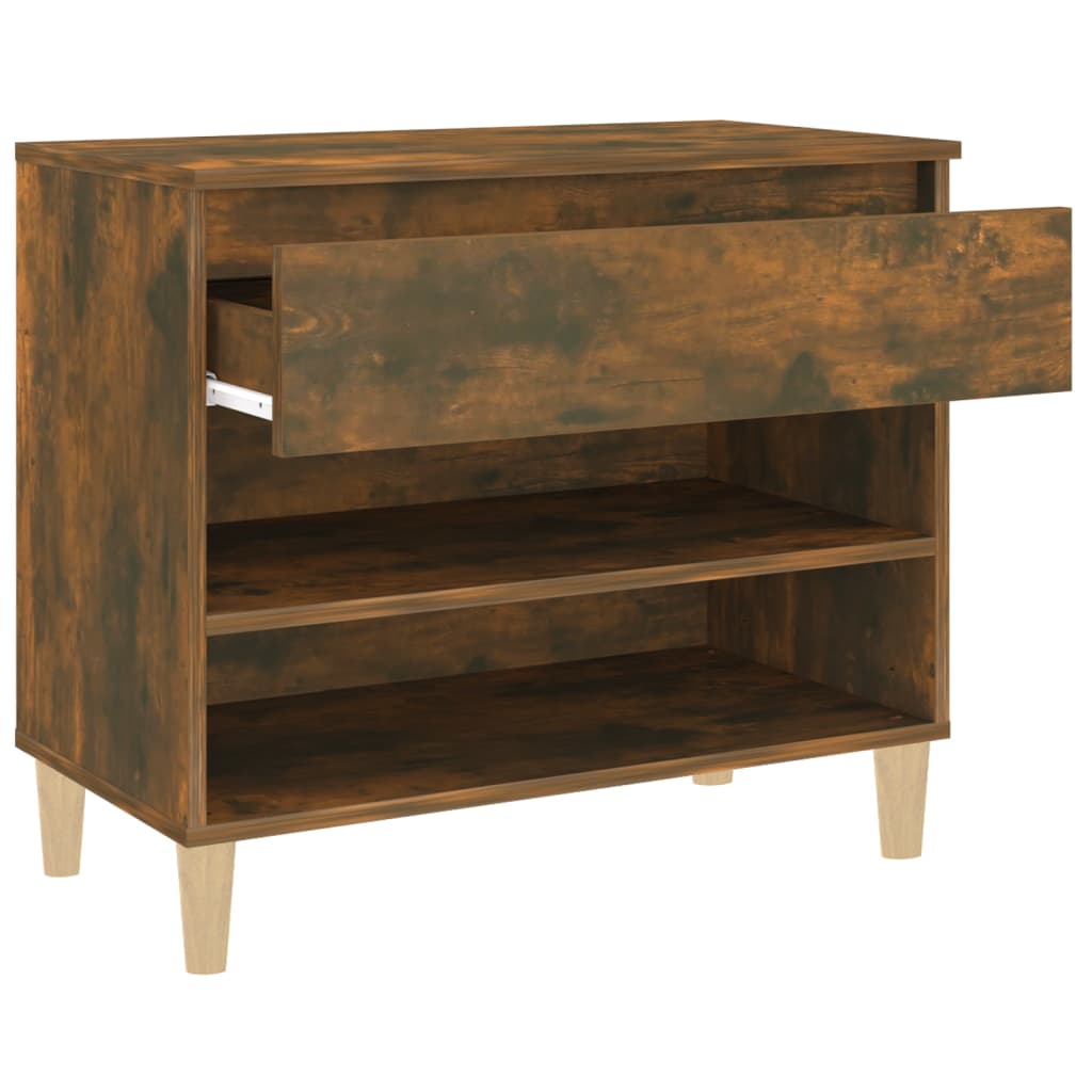 füstös tölgy színű szerelt fa cipősszekrény 70 x 36 x 60 cm