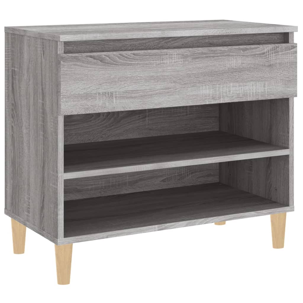 szürke sonoma színű szerelt fa cipősszekrény 70x36x60 cm