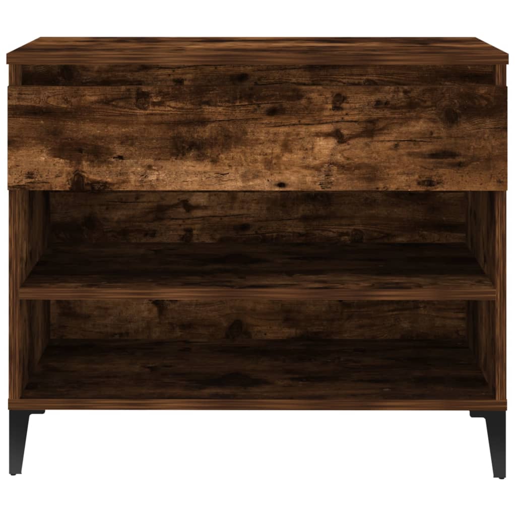 füstös tölgy színű szerelt fa cipősszekrény 70 x 36 x 60 cm