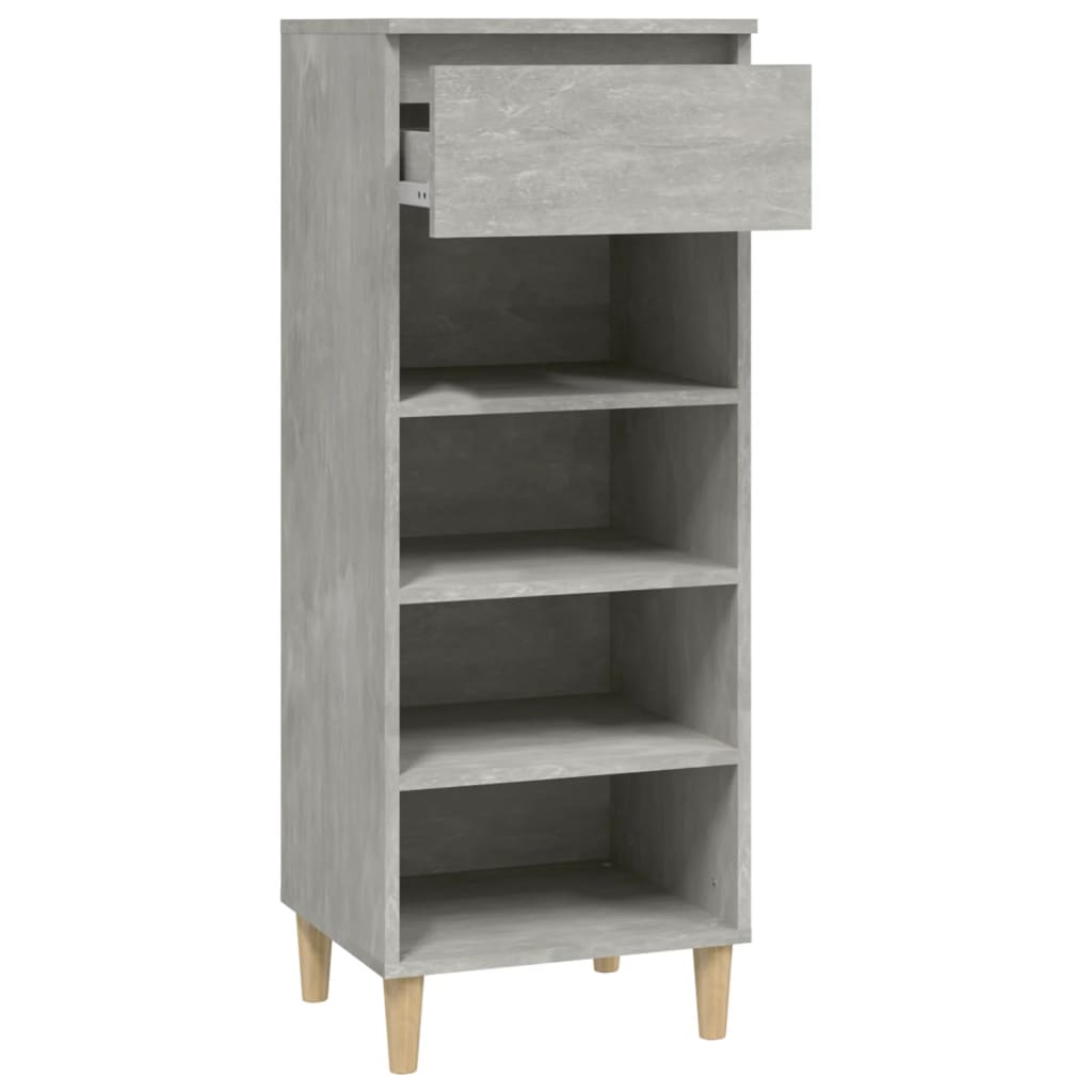 betonszürke szerelt fa cipőszekrény 40 x 36 x 105 cm