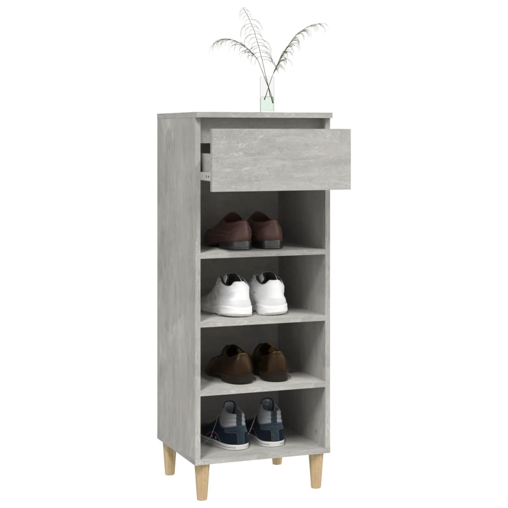 betonszürke szerelt fa cipőszekrény 40 x 36 x 105 cm
