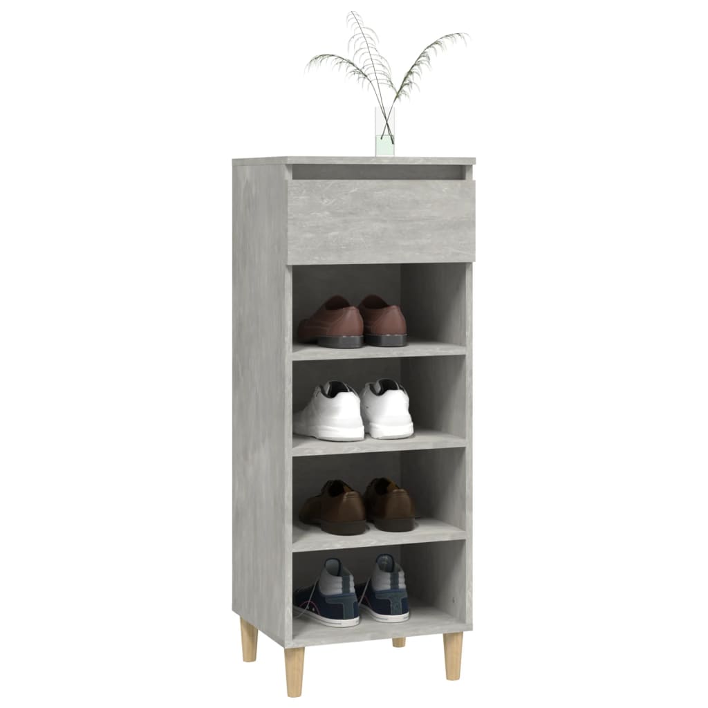 betonszürke szerelt fa cipőszekrény 40 x 36 x 105 cm