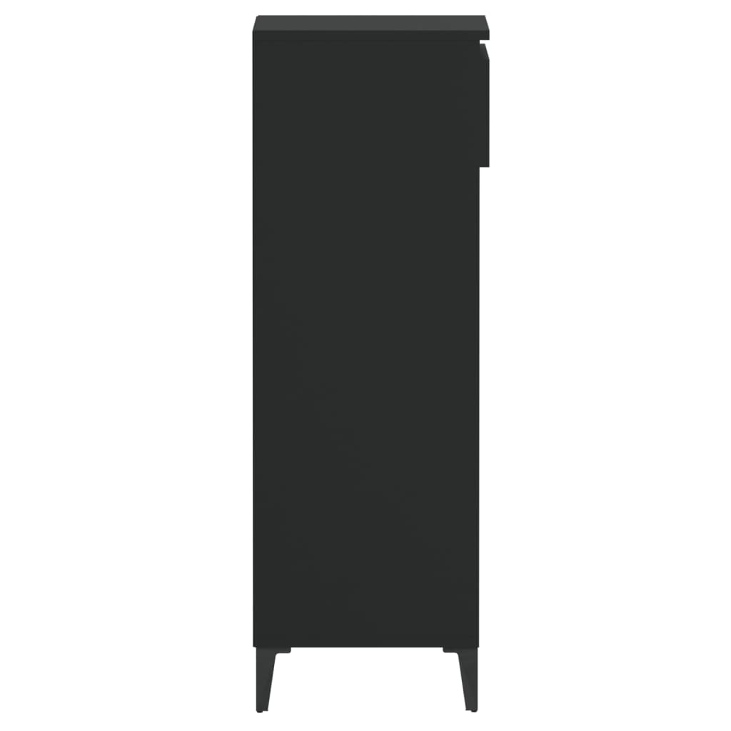 fekete szerelt fa cipőtároló szekrény 40x36x105 cm