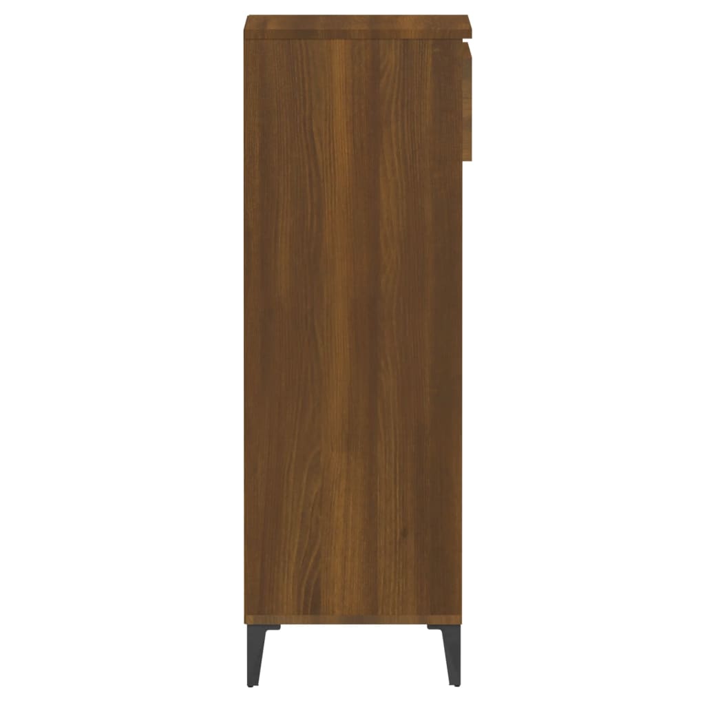 barna tölgy színű szerelt fa cipőtartó 40x36x105 cm