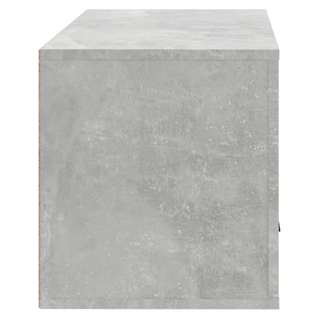 betonszürke szerelt fa fali cipőszekrény 70 x 35 x 38 cm