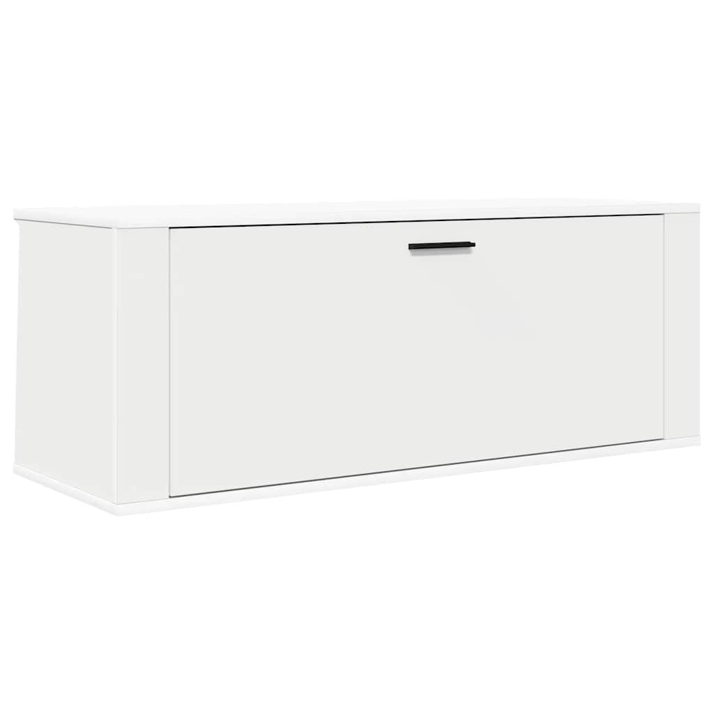 fehér szerelt fa fali cipőszekrény 100 x 35 x 38 cm