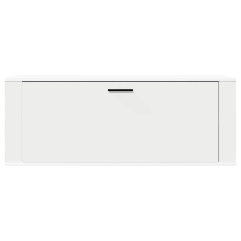 fehér szerelt fa fali cipőszekrény 100 x 35 x 38 cm