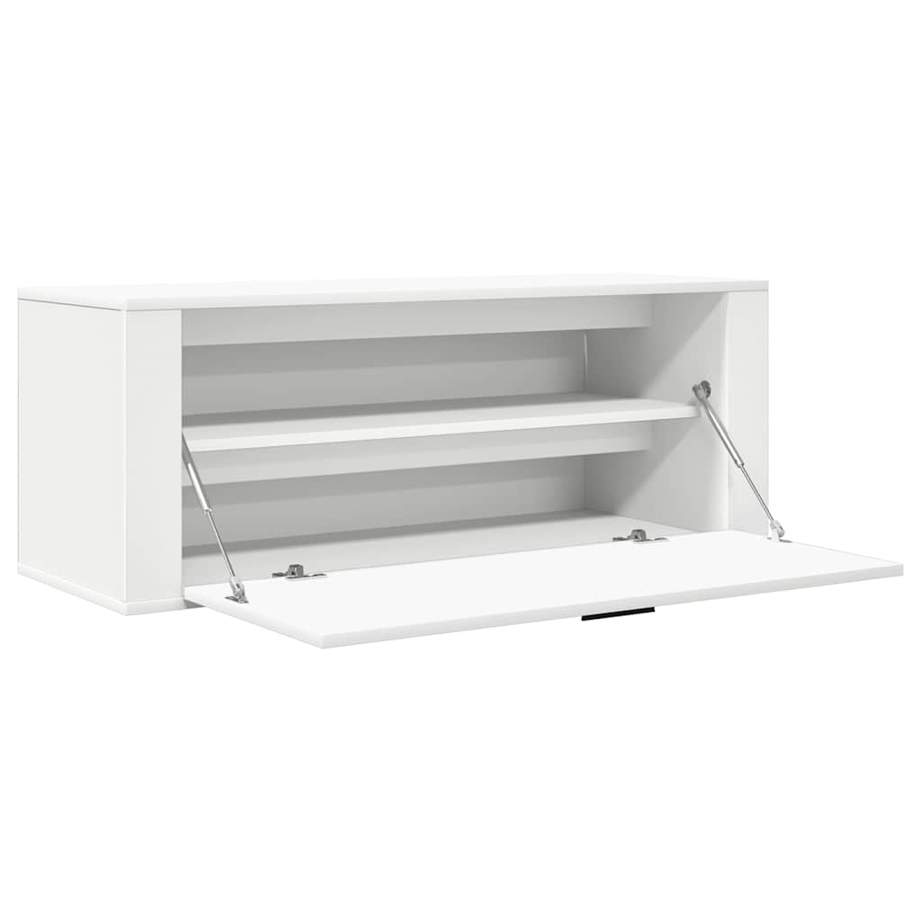 fehér szerelt fa fali cipőszekrény 100 x 35 x 38 cm
