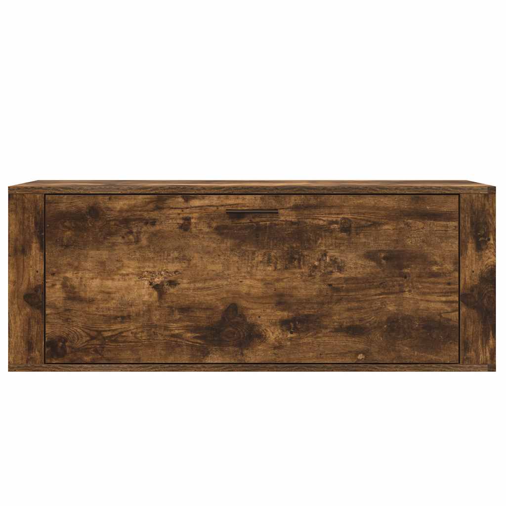 füstös tölgy színű szerelt fa fali cipősszekrény 100x35x38 cm
