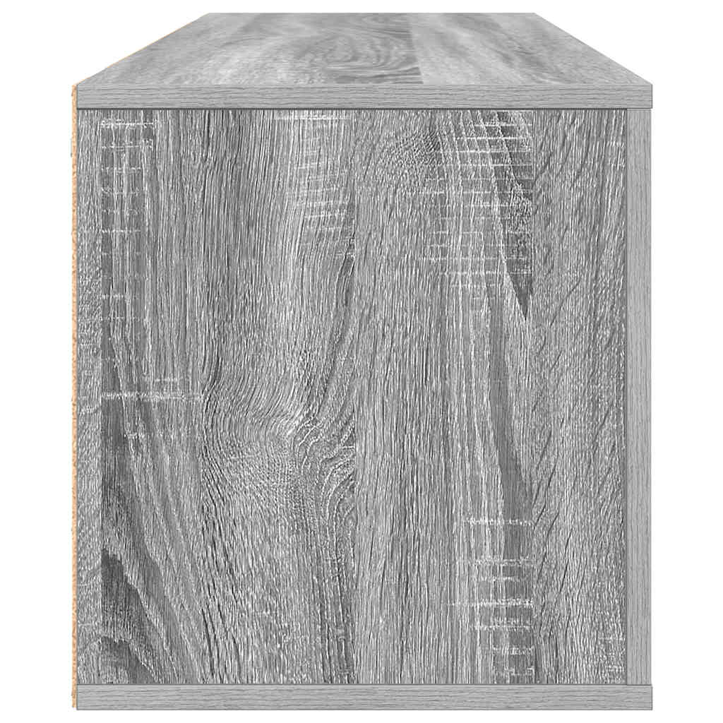 szürke sonoma színű szerelt fa fali cipősszekrény 100x35x38 cm