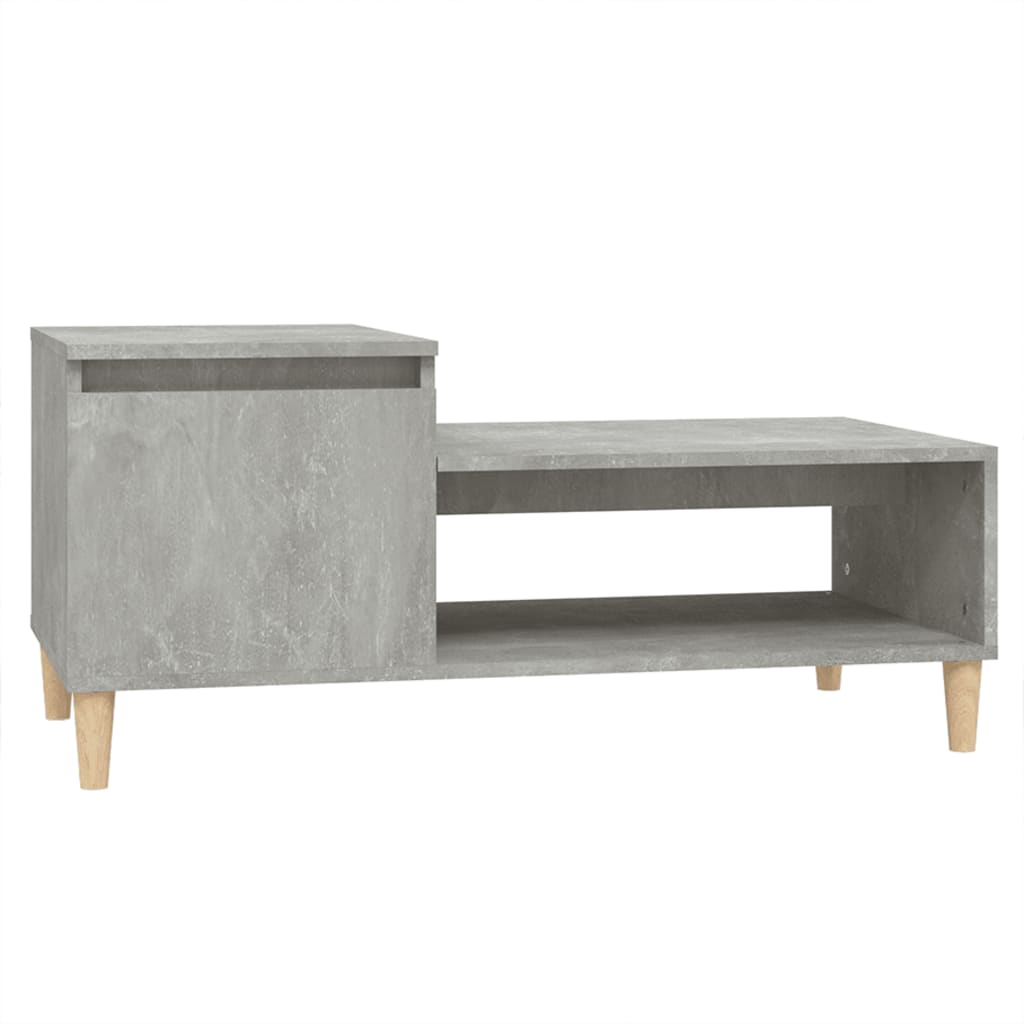 betonszürke szerelt fa dohányzóasztal 100 x 50 x 45 cm