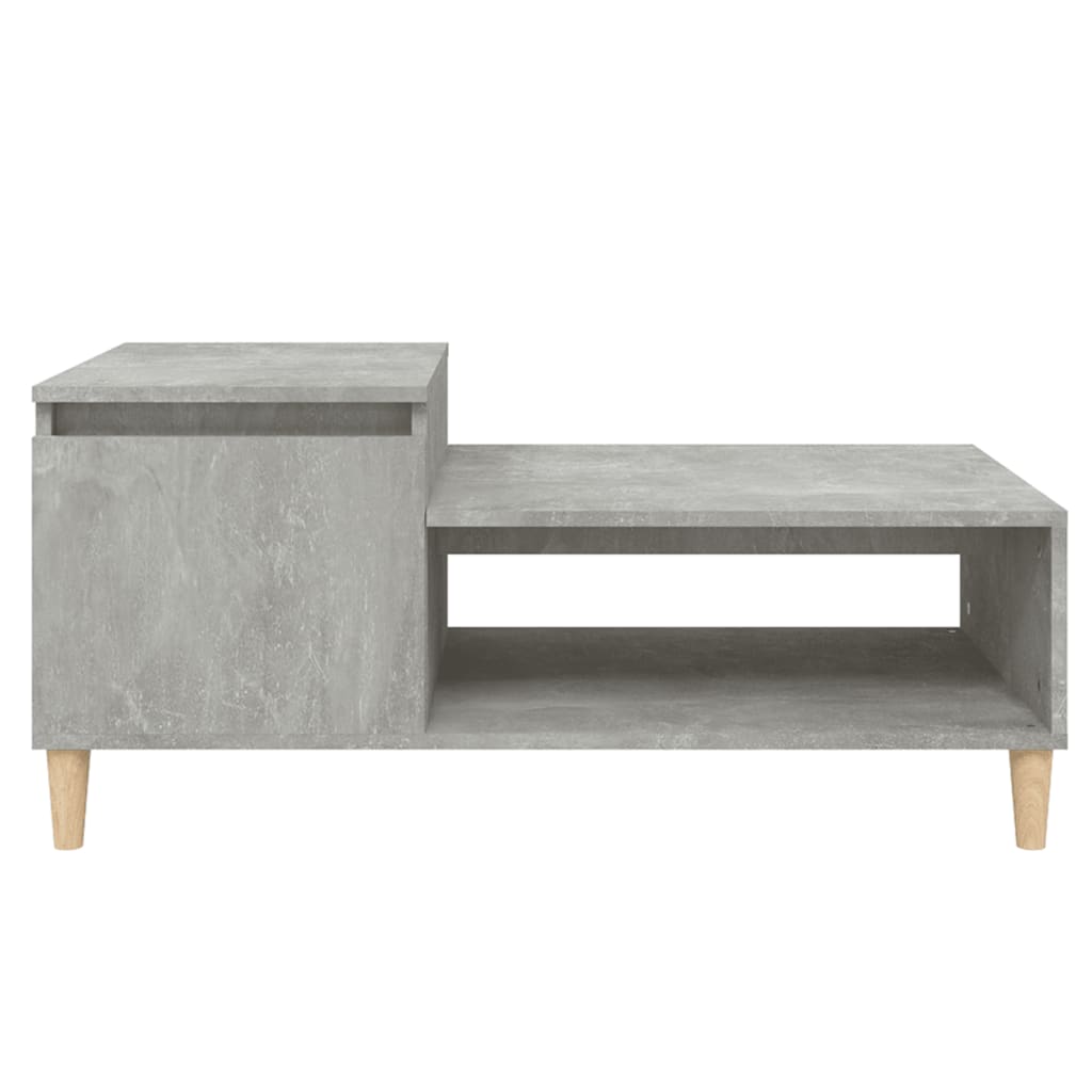 betonszürke szerelt fa dohányzóasztal 100 x 50 x 45 cm