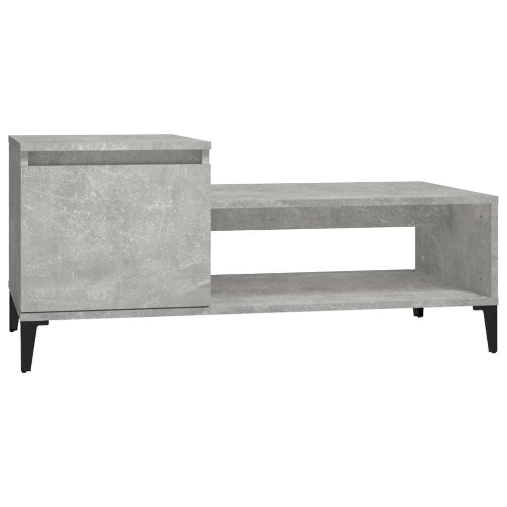 betonszürke szerelt fa dohányzóasztal 100 x 50 x 45 cm