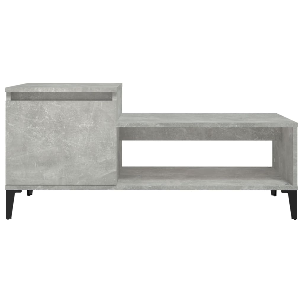 betonszürke szerelt fa dohányzóasztal 100 x 50 x 45 cm