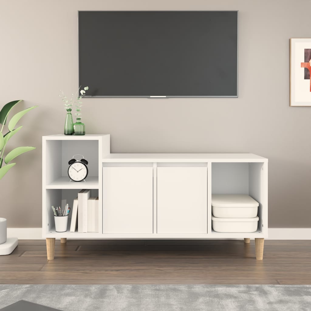 fehér szerelt fa TV-szekrény 100x35x55 cm