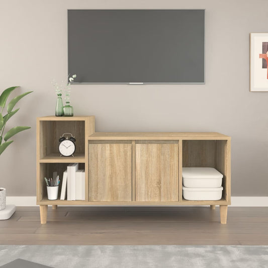 sonoma tölgyszínű szerelt fa TV-szekrény 100x35x55 cm