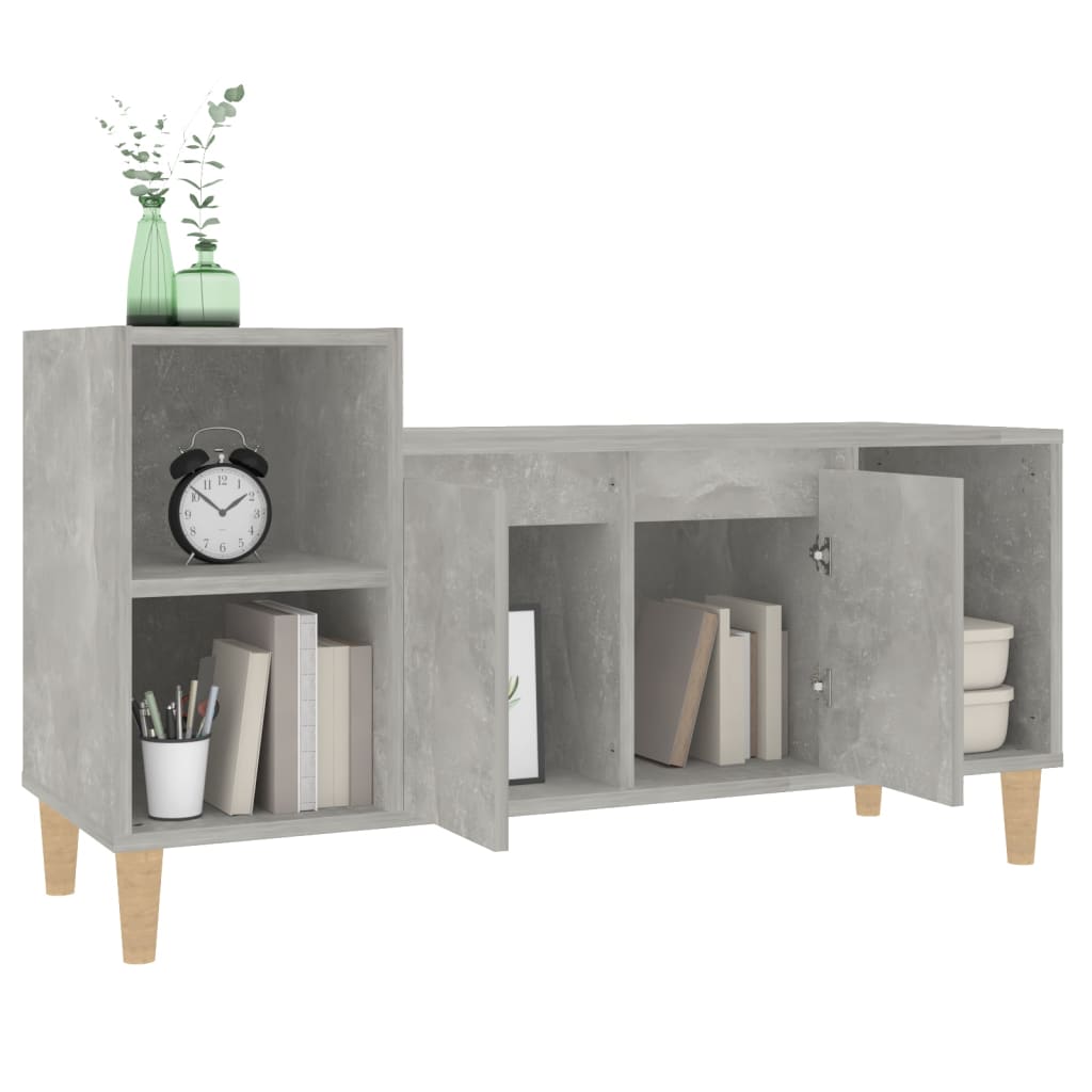 betonszürke szerelt fa TV-szekrény 100 x 35 x 55 cm