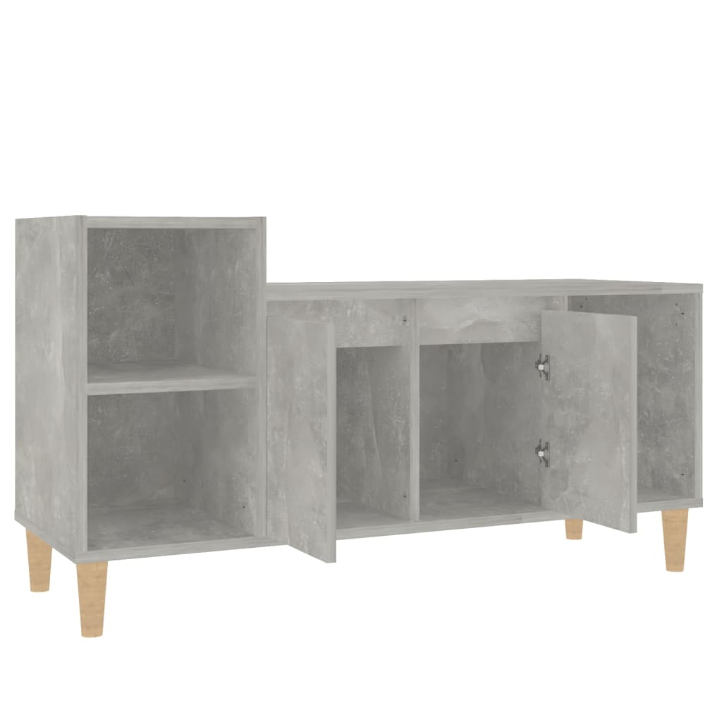 betonszürke szerelt fa TV-szekrény 100 x 35 x 55 cm