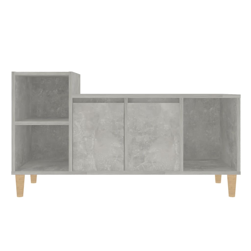 betonszürke szerelt fa TV-szekrény 100 x 35 x 55 cm