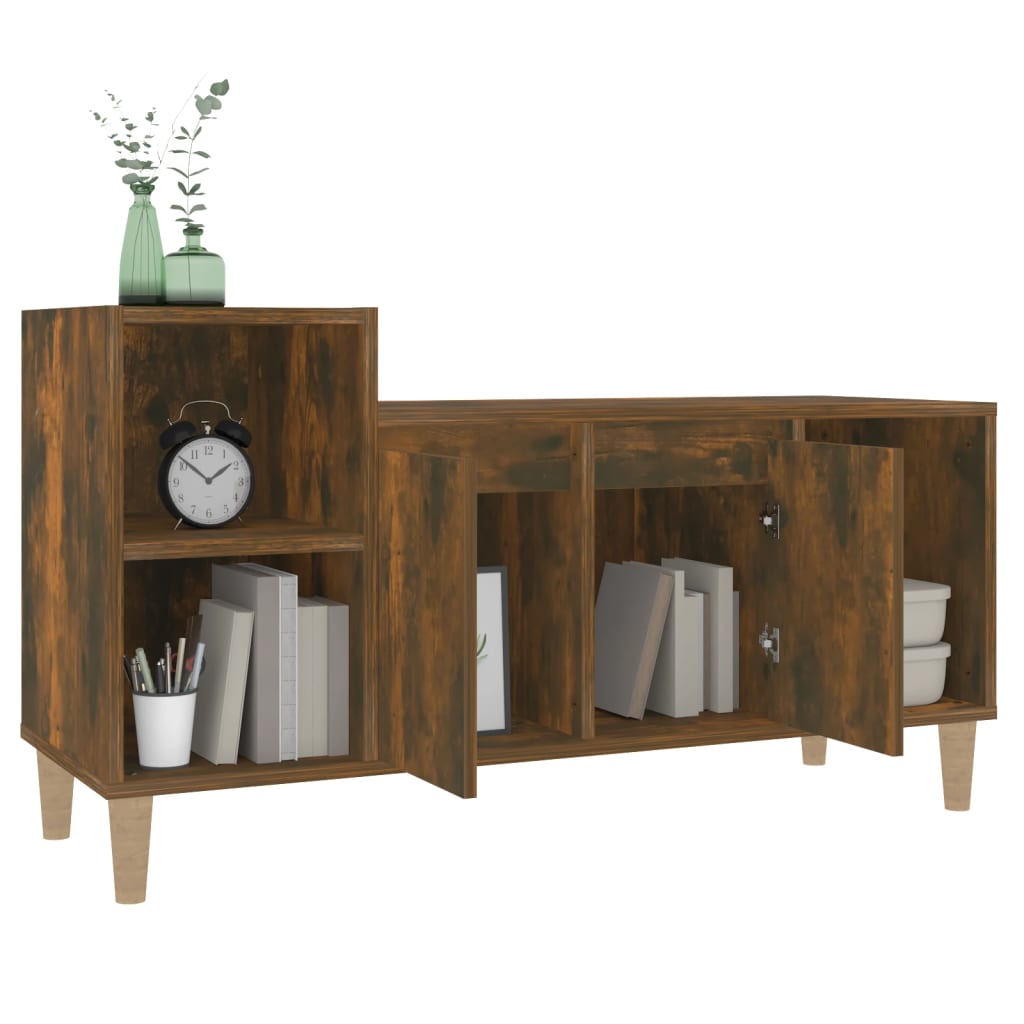 füstös tölgy színű szerelt fa TV-szekrény 100x35x55 cm