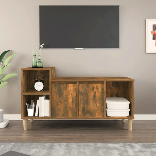füstös tölgy színű szerelt fa TV-szekrény 100x35x55 cm