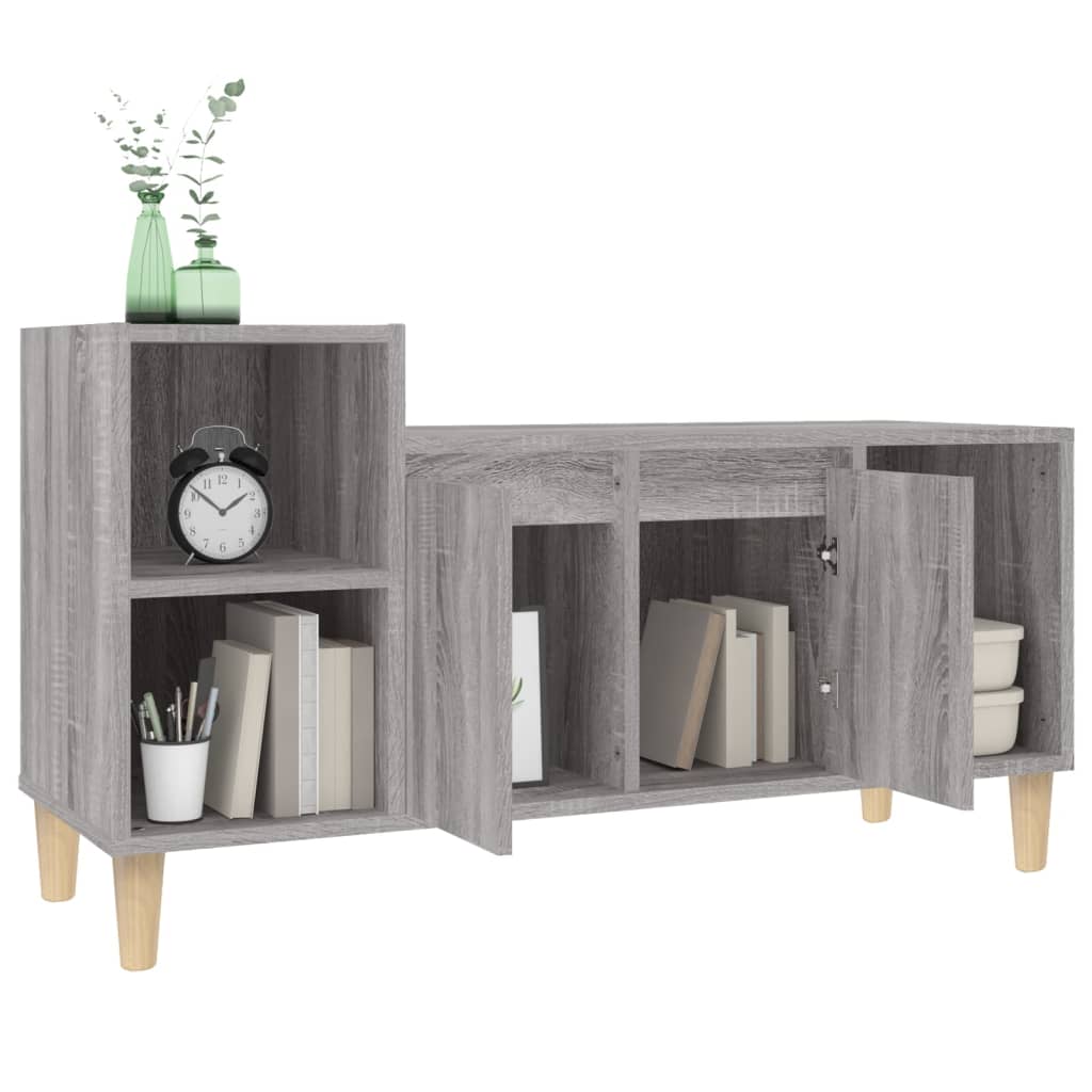 szürke sonoma színű szerelt fa TV-szekrény 100x35x55 cm