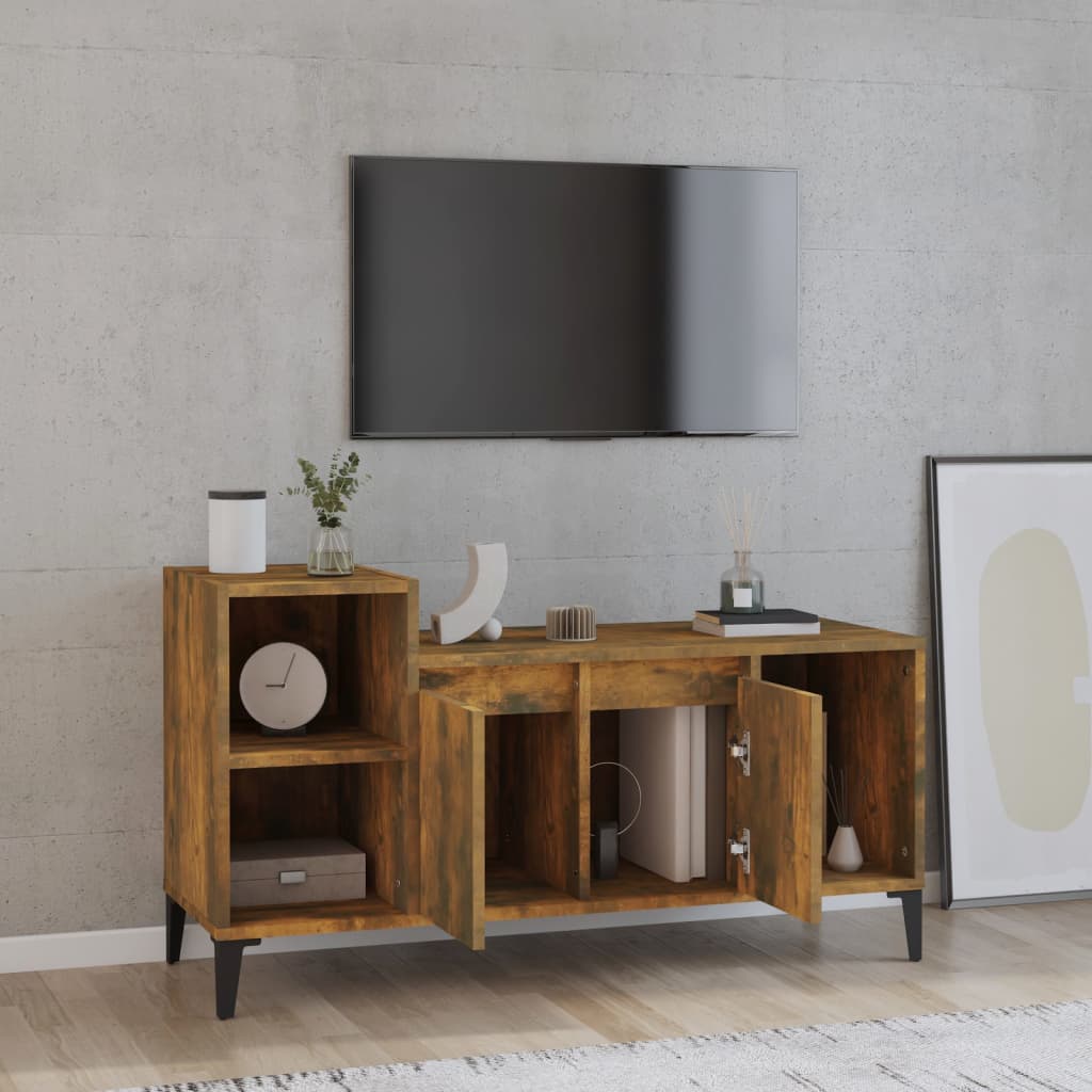 füstös tölgy színű szerelt fa TV-szekrény 100x35x55 cm