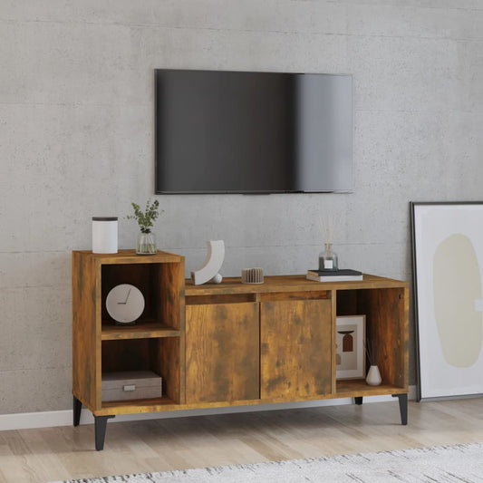 füstös tölgy színű szerelt fa TV-szekrény 100x35x55 cm