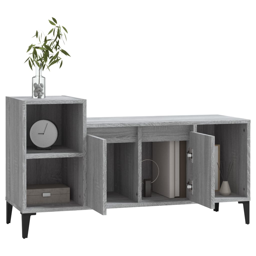 szürke sonoma színű szerelt fa TV-szekrény 100x35x55 cm