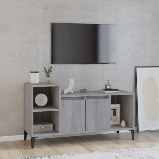 szürke sonoma színű szerelt fa TV-szekrény 100x35x55 cm