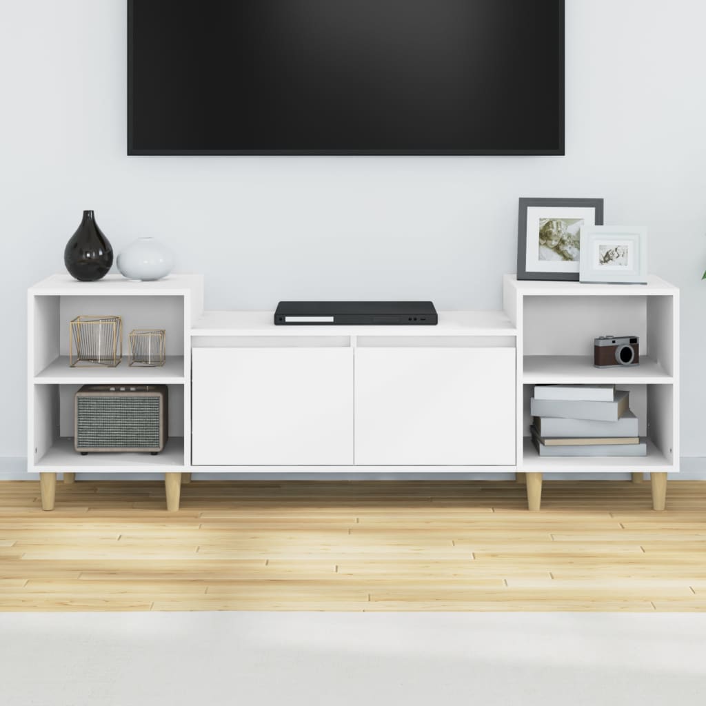 fehér szerelt fa TV-szekrény 160 x 35 x 55 cm