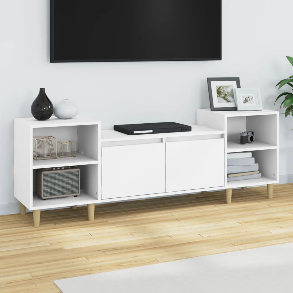 fehér szerelt fa TV-szekrény 160 x 35 x 55 cm