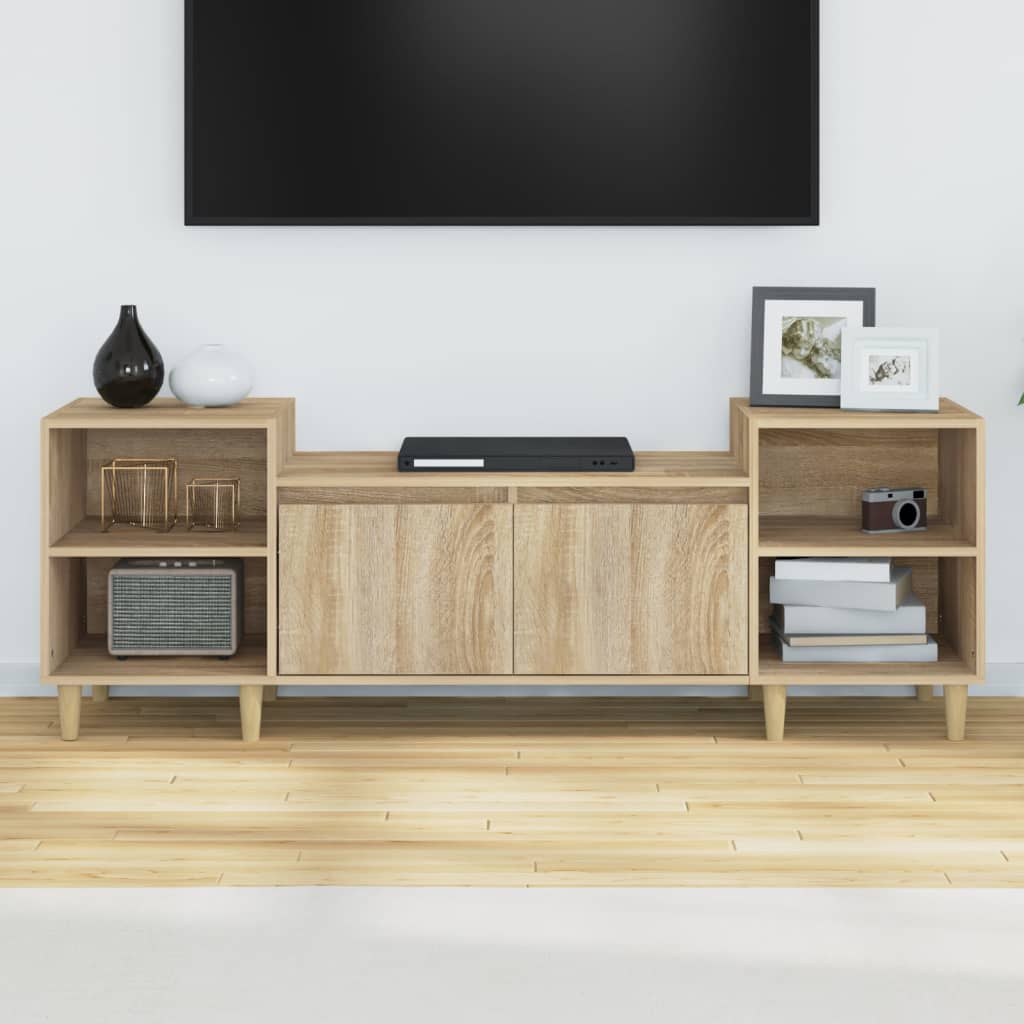 sonoma tölgyszínű szerelt fa TV-szekrény 160x35x55 cm