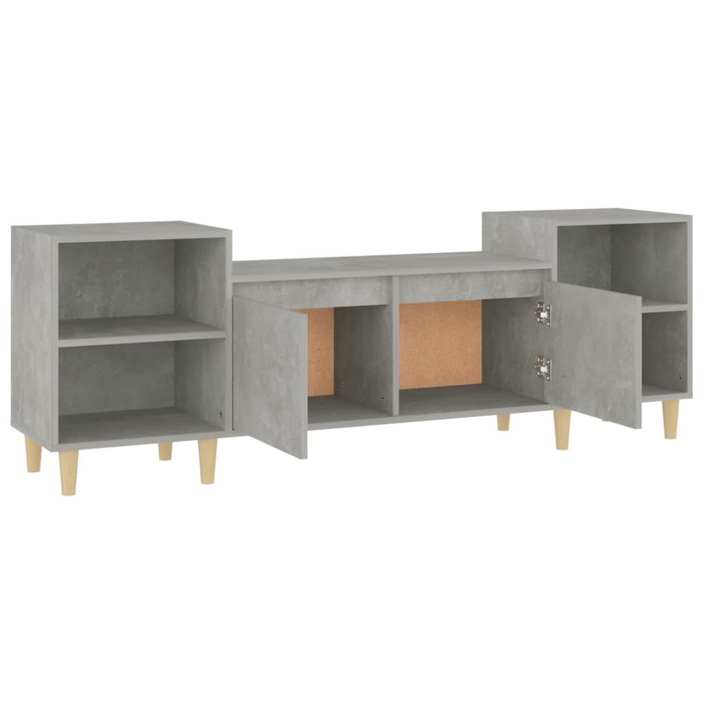 betonszürke szerelt fa TV-szekrény 160x35x55 cm