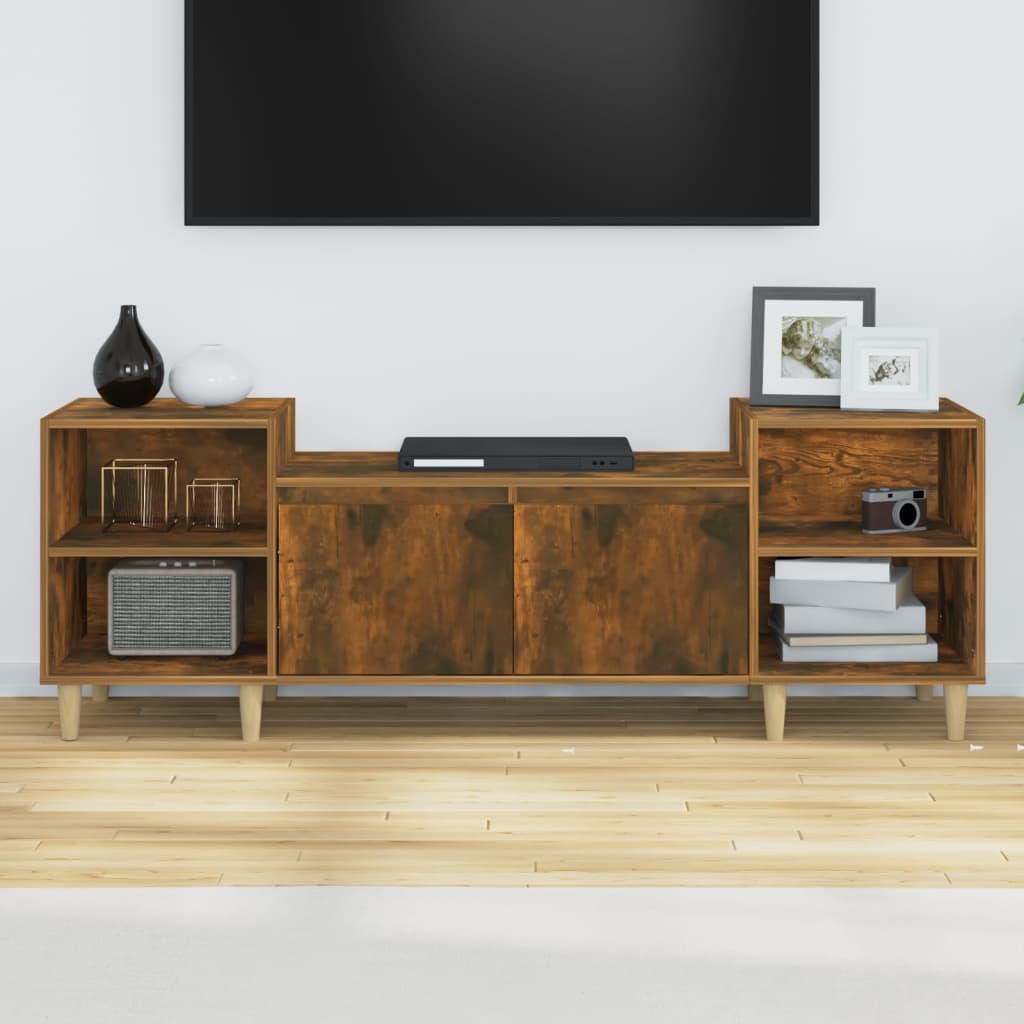 füstös tölgy színű szerelt fa TV-szekrény 160x35x55 cm