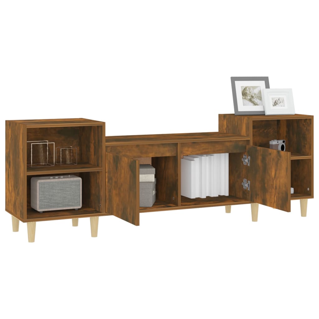 füstös tölgy színű szerelt fa TV-szekrény 160x35x55 cm