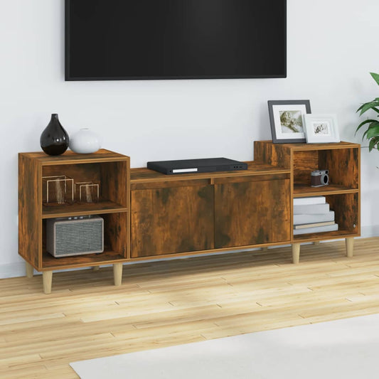 füstös tölgy színű szerelt fa TV-szekrény 160x35x55 cm