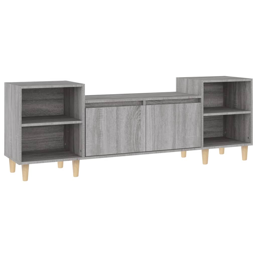 szürke sonoma színű szerelt fa TV-szekrény 160x35x55 cm
