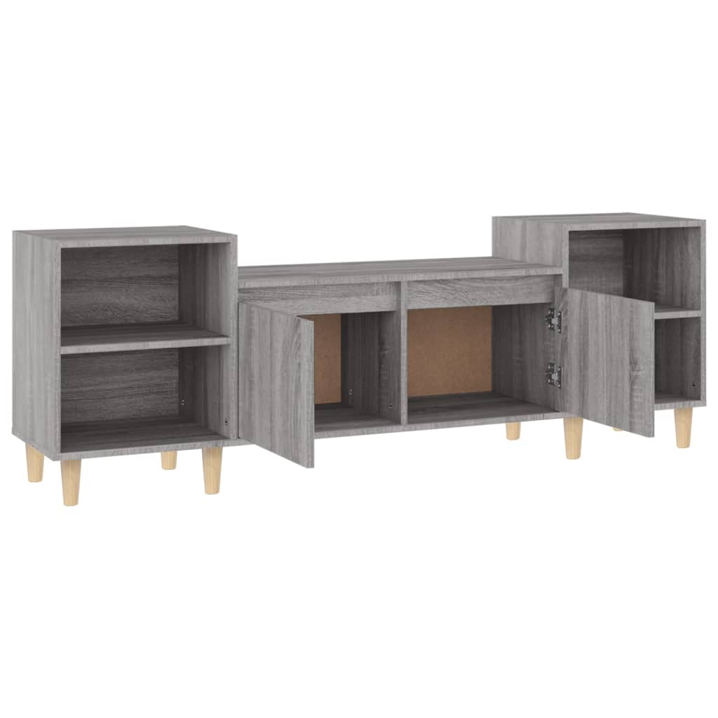 szürke sonoma színű szerelt fa TV-szekrény 160x35x55 cm