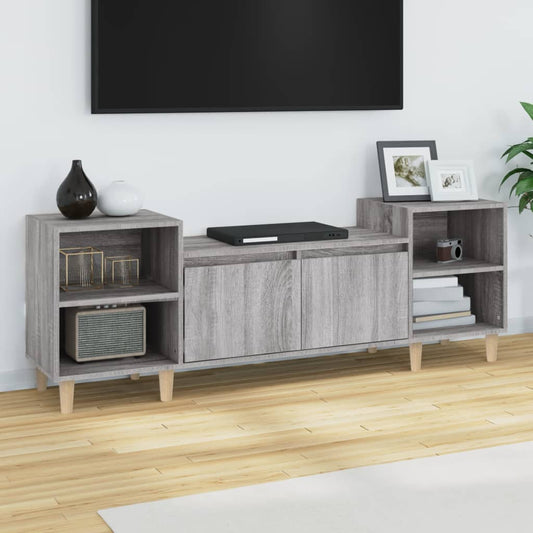 szürke sonoma színű szerelt fa TV-szekrény 160x35x55 cm