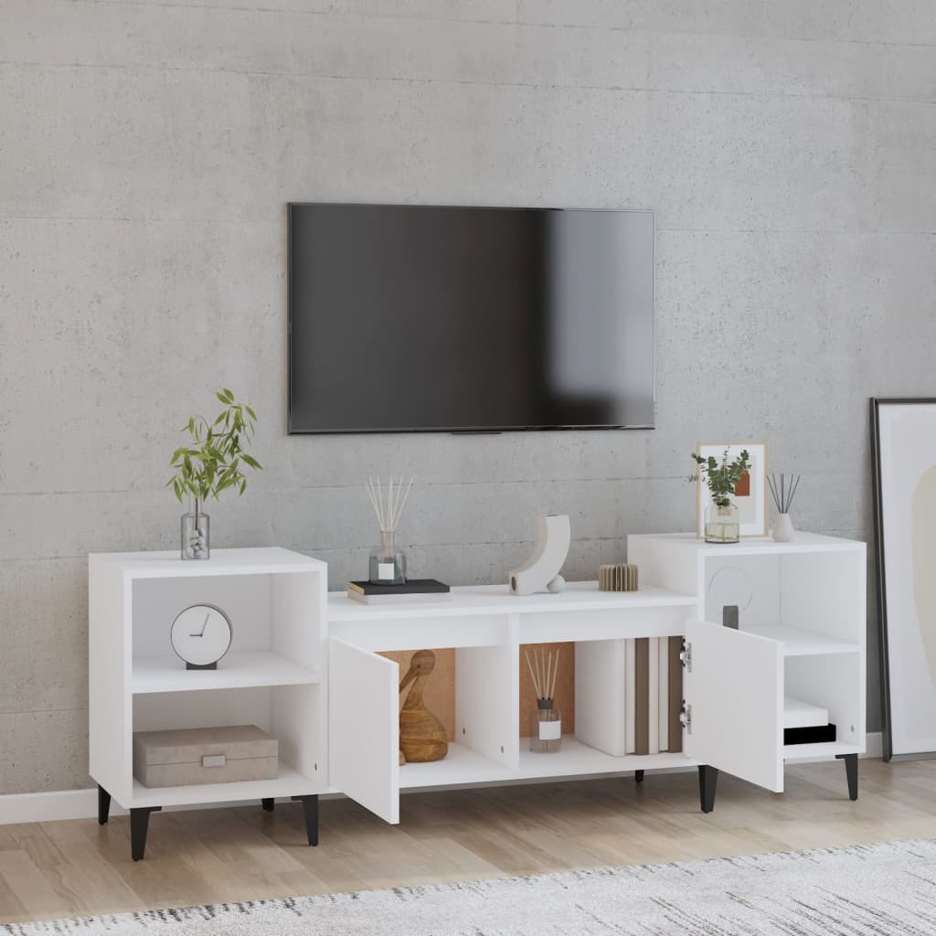 fehér szerelt fa TV-szekrény 160 x 35 x 55 cm