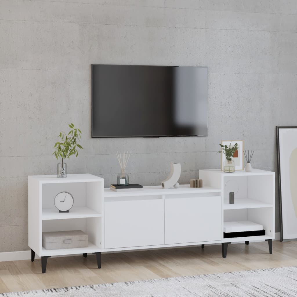 fehér szerelt fa TV-szekrény 160 x 35 x 55 cm